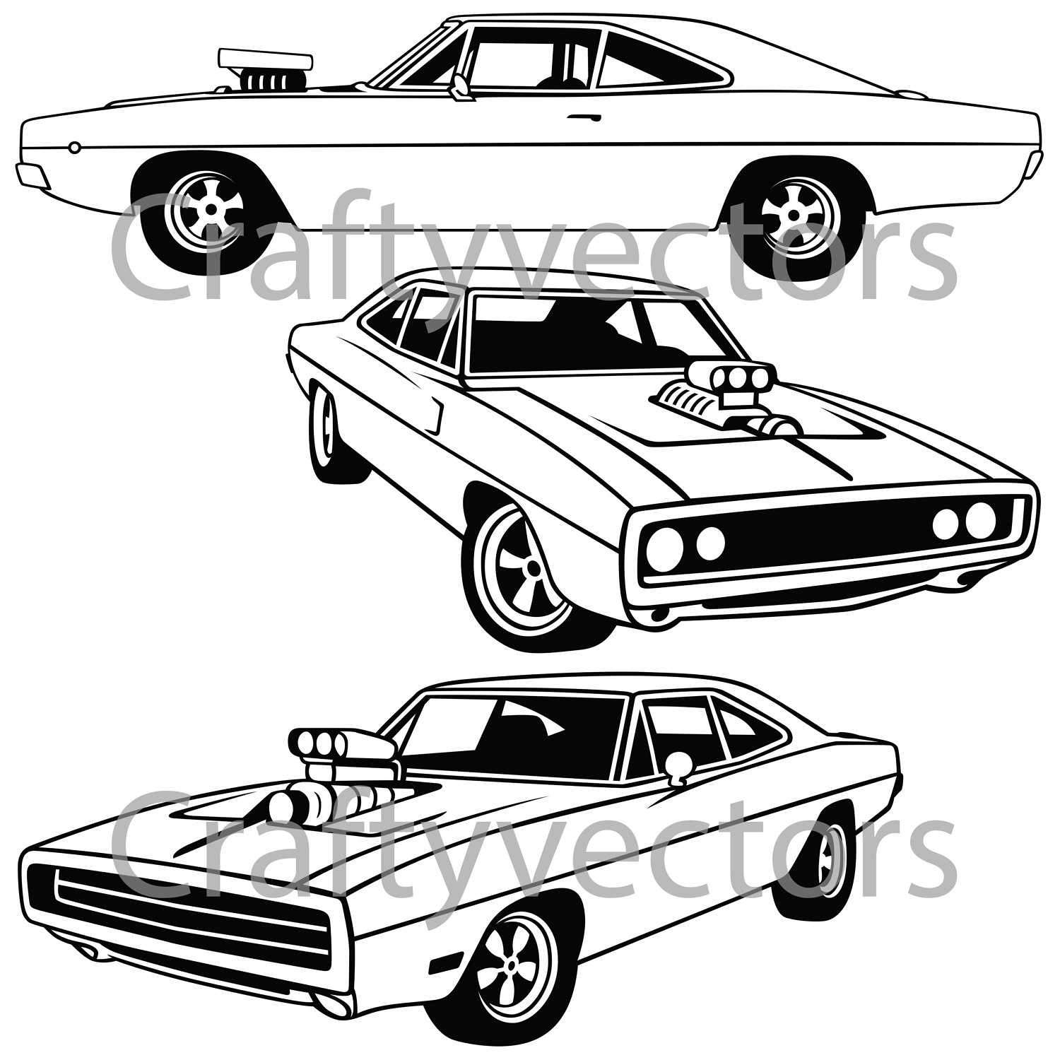 1500x1500 Dodge Charger 1970 Vector File