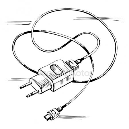 450x450 Vector Sketch Charger Usb Device Cable Stock Vector Roma79