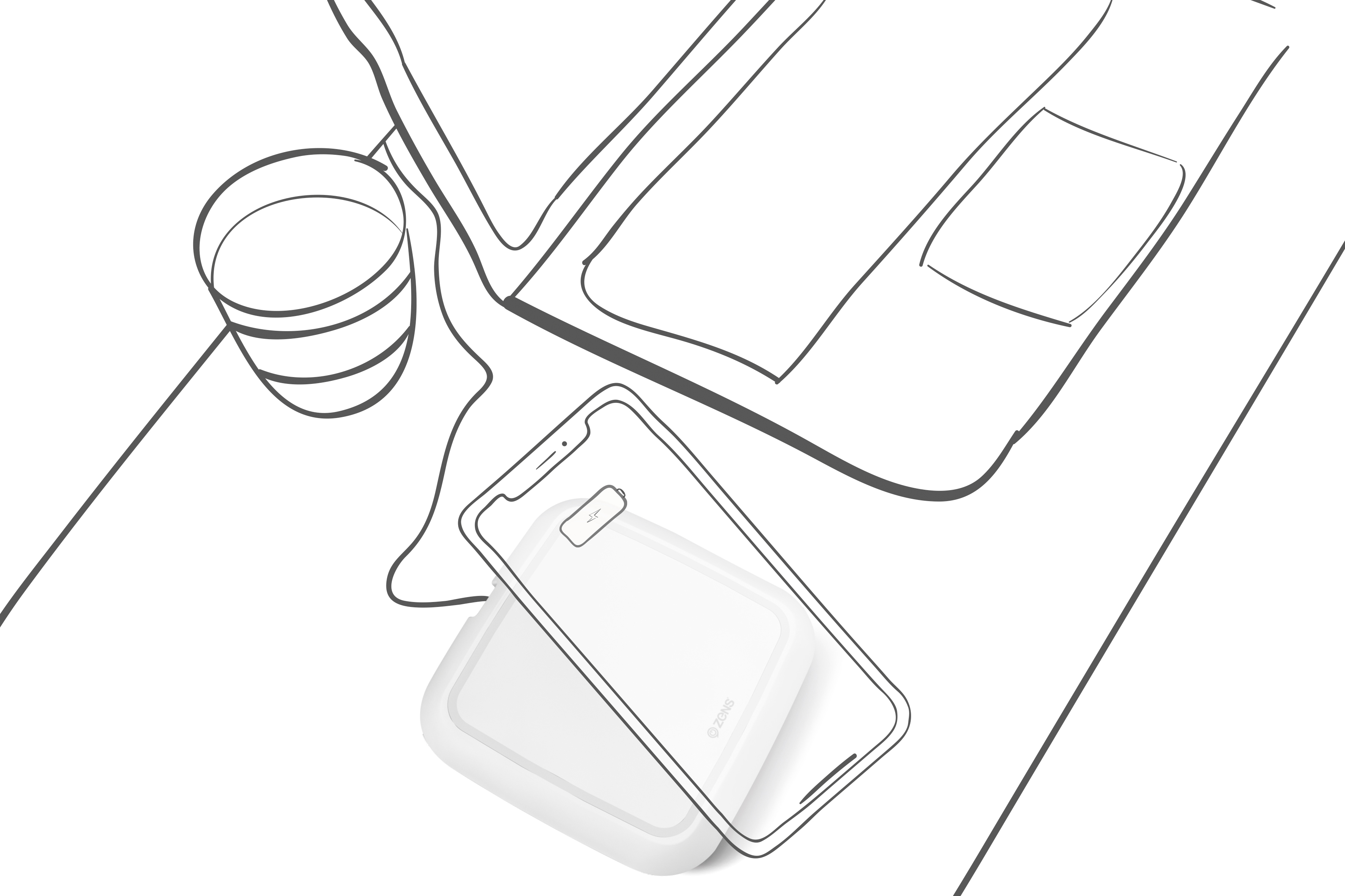 3543x2362 Zens Single Fast Wireless Charger 10w White