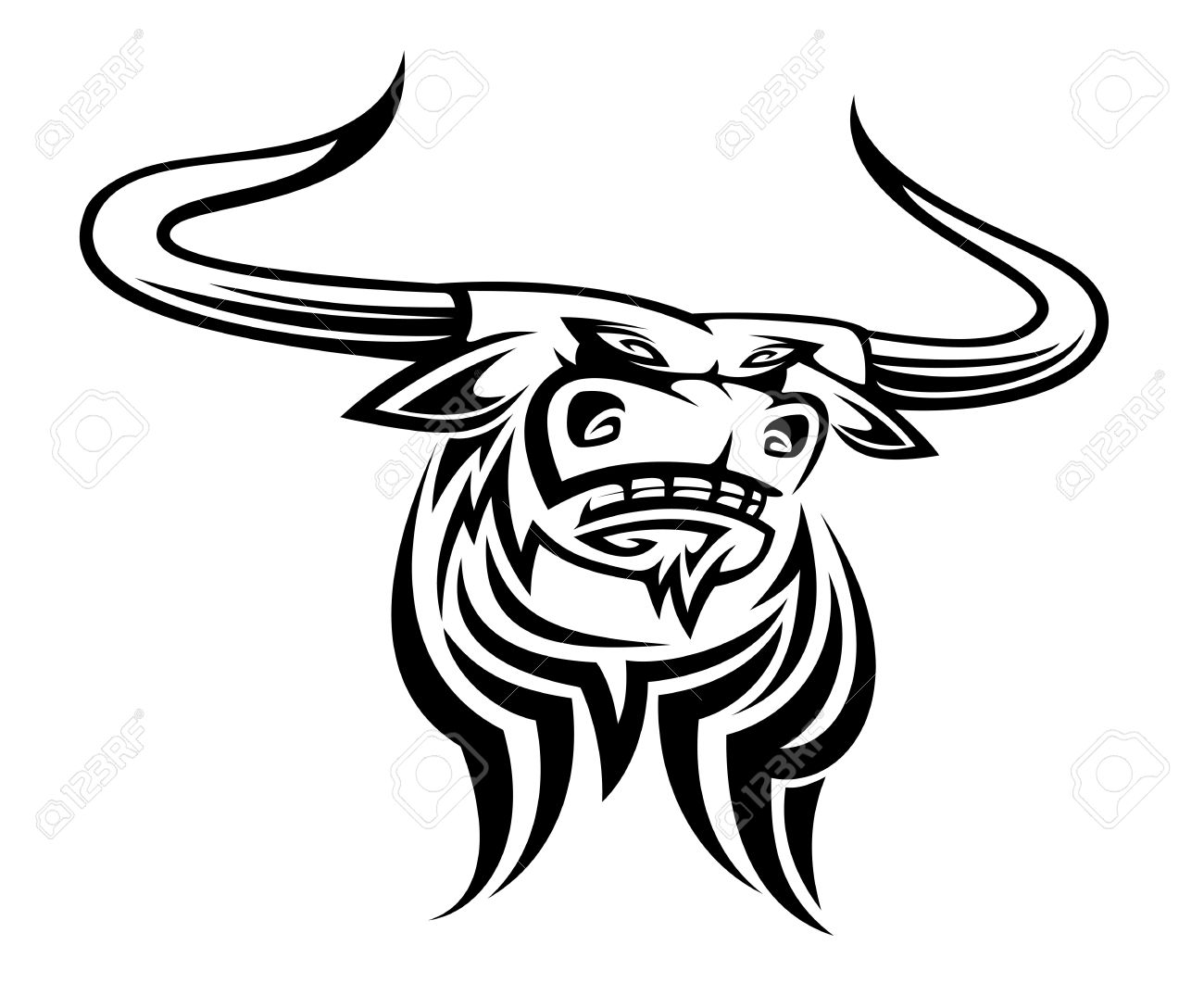1300x1061 Drawn Bulls Angry Bull