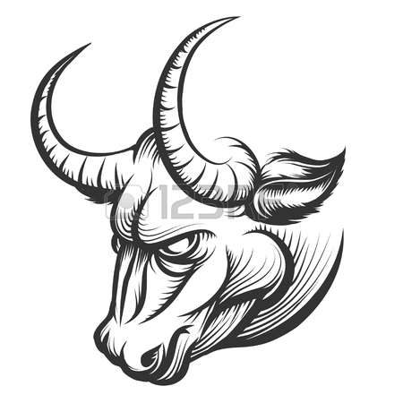 450x450 Drawn Bulls Raging Bull