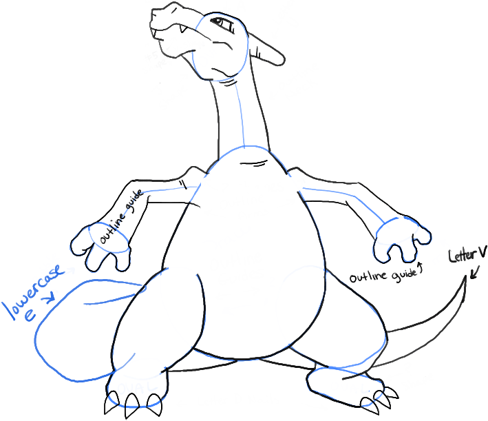 709x611 How To Draw Charizard From Pokemon With Easy Steps