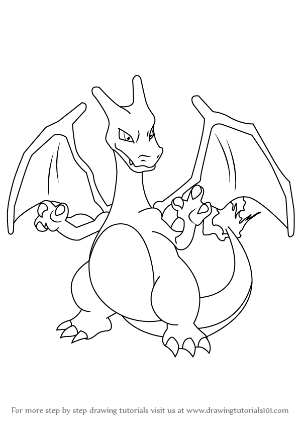 599x845 Learn How To Draw Charizard From Pokemon (Pokemon) Step By Step