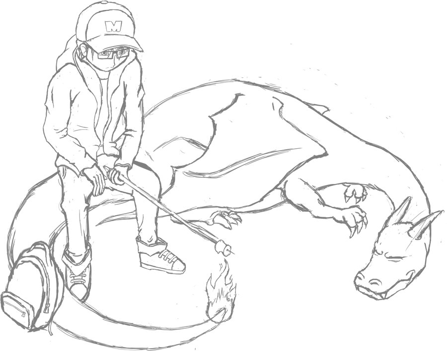 900x708 Me And My Charizard Sketch By Yukas Armstrong