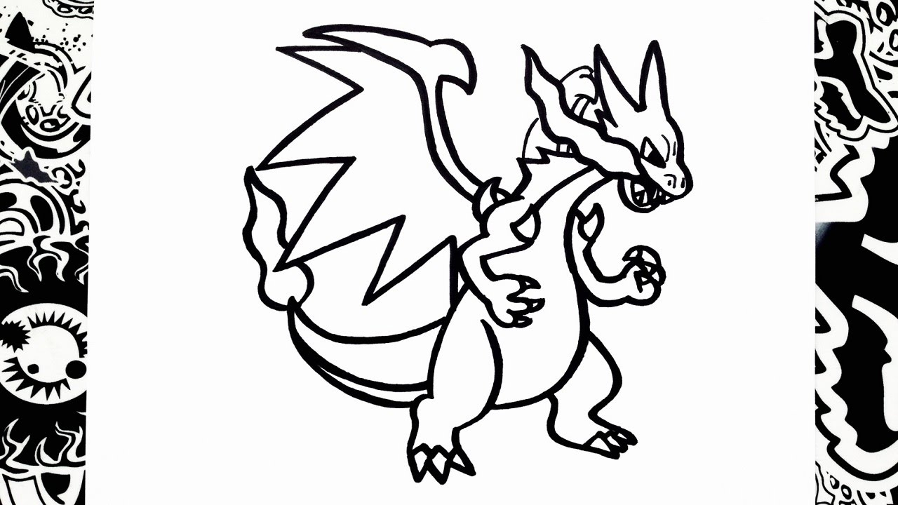 1280x720 Mega Charizard X Drawing