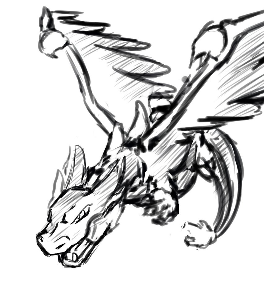 852x938 Charizard X Sketch By Redkyuren