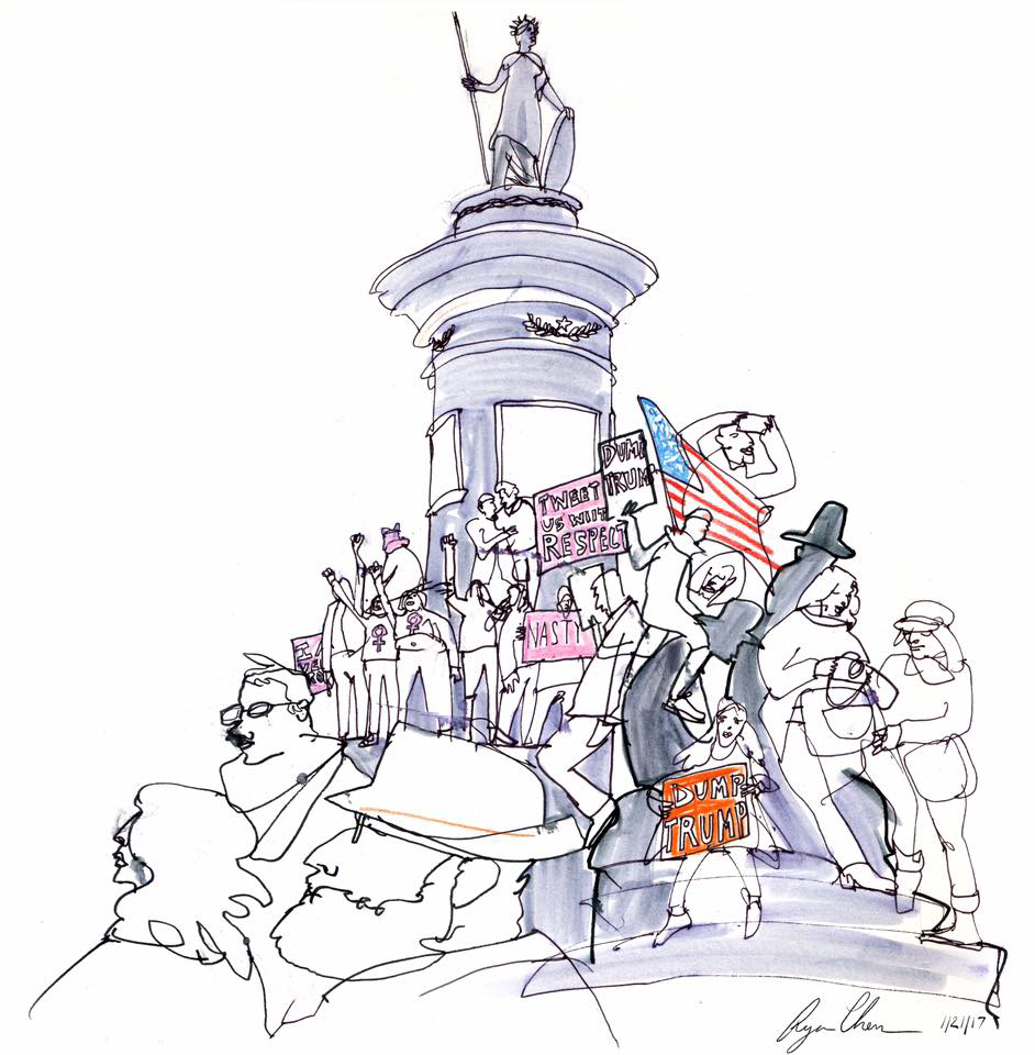 942x960 A Sea Of Pink In California Urban Sketchers