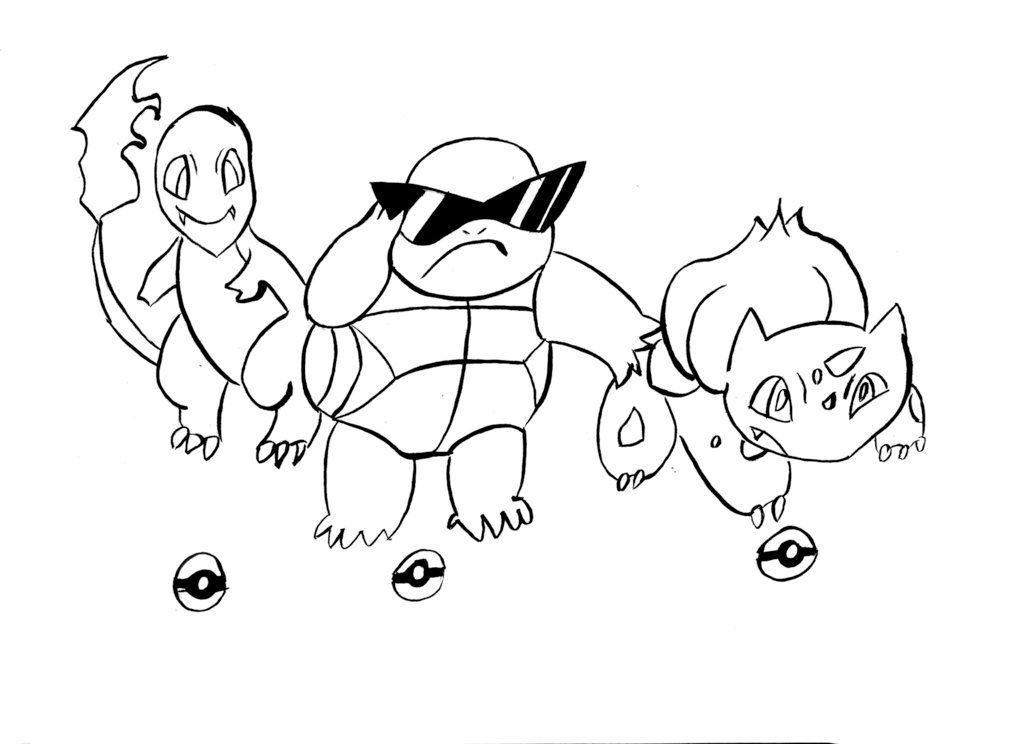 1024x744 Charmander Squirtle Bulbasaur Inks By Cartoonwatch