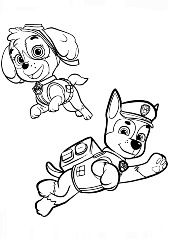 340x480 Chase And Skye Coloring Page Free Printable Coloring Pages