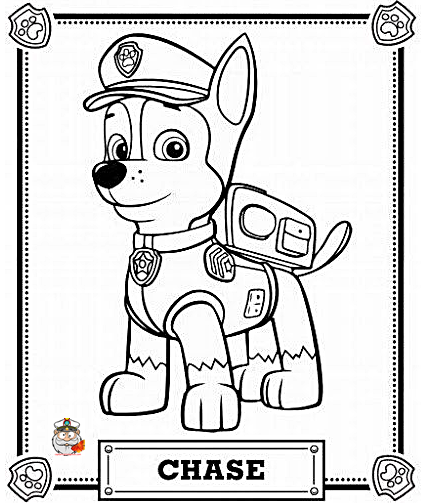 421x503 Paw Patrol Chase Coloring Page Free