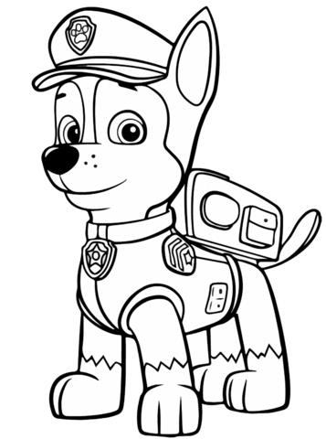 357x480 Paw Patrol Chase Coloring Page Free Printable Coloring Pages