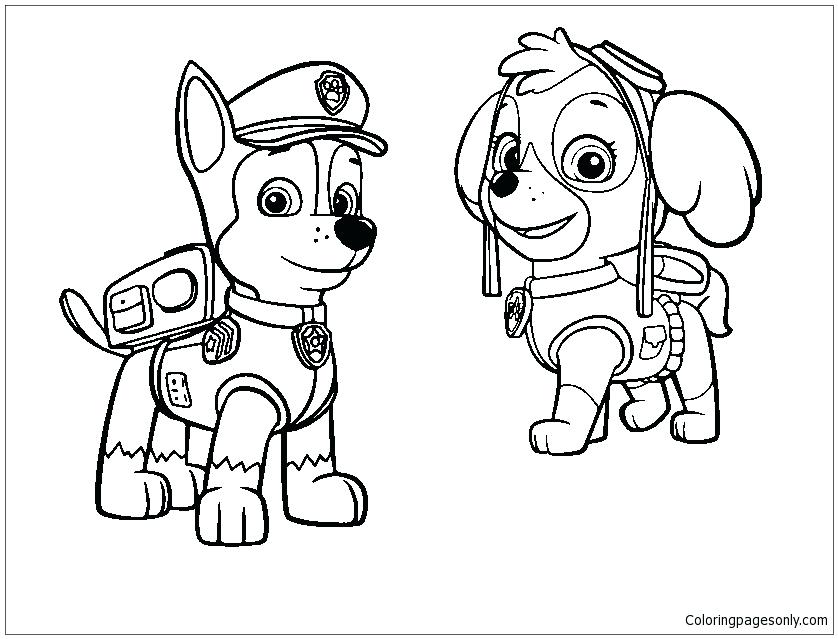 838x639 Chase Paw Patrol Coloring Page Free Pages Online Zuma Murs