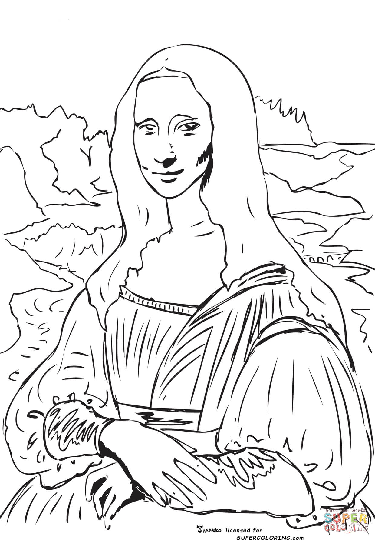 1239x1782 Lovely Mona Lisa Drawing Template On Cheap Article