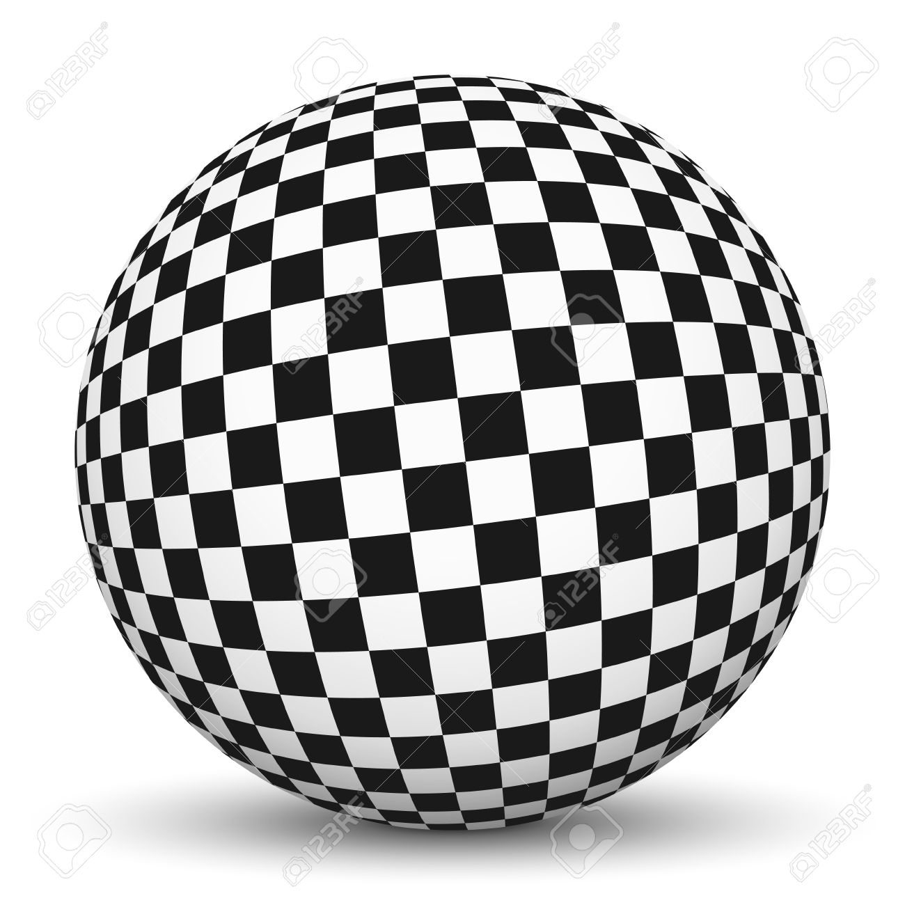 1300x1300 White 3d Sphere With Mapped Checkerboard Texture On White