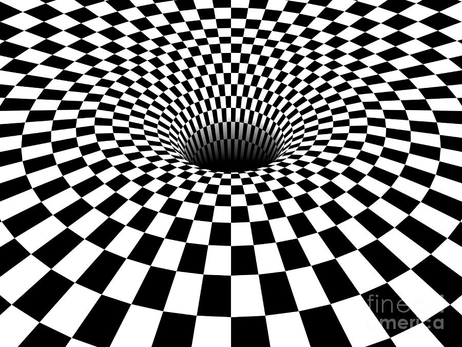900x675 3d Checkered Black Hole