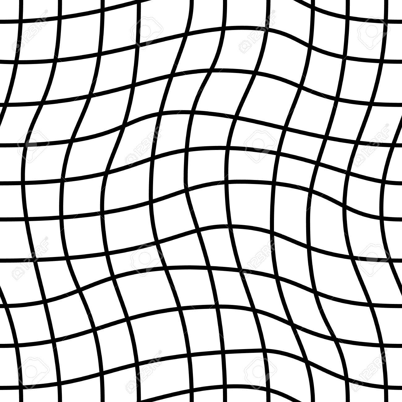 1300x1300 Seamless Geometric Pattern. Checkered Waves In Black And White