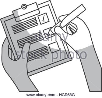 335x320 Pencil With Checklist And Checkmark Over White Background. Vector