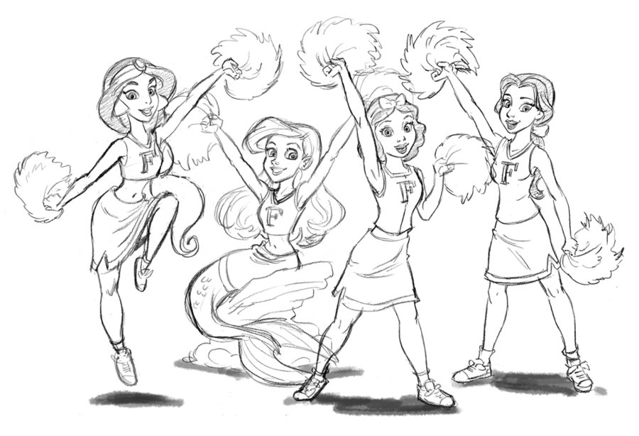900x614 Disney Cheer 2 Rough By Tombancroft