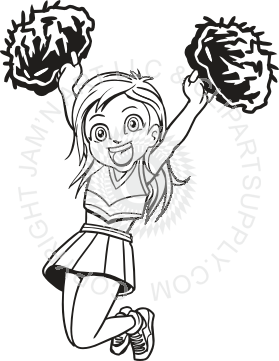 279x361 Girl Cheerleader With Pompoms