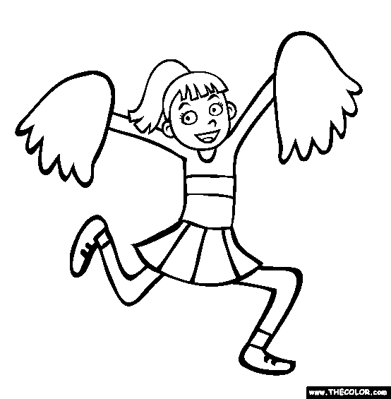 554x565 Cheerleader Printable Coloring Pages Cheerleading Coloring Page