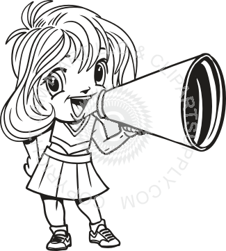 325x361 Girl With Megaphone In Black And White
