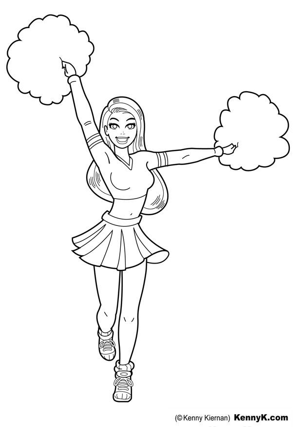 620x875 Coloring Page Cheerleader