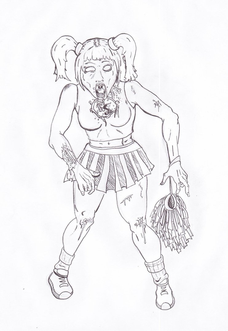 742x1077 Zombie Cheerleader By Thebearzilla
