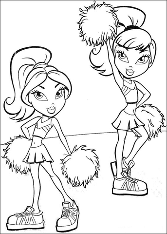 343x480 Cheerleaders Coloring Page Free Printable Coloring Pages