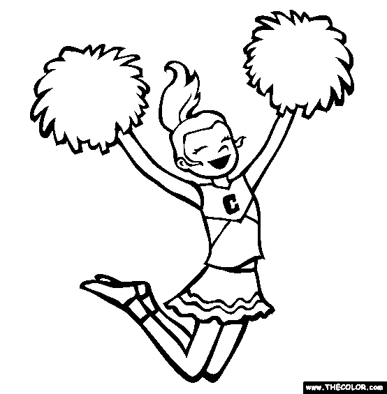 554x565 Cheerleader Coloring Page Free Cheerleader Online Coloring