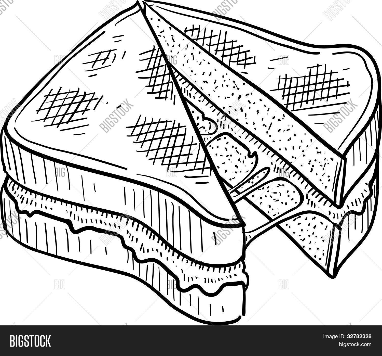 1500x1396 Grilled Cheese Sandwich Sketch Vector Amp Photo Bigstock