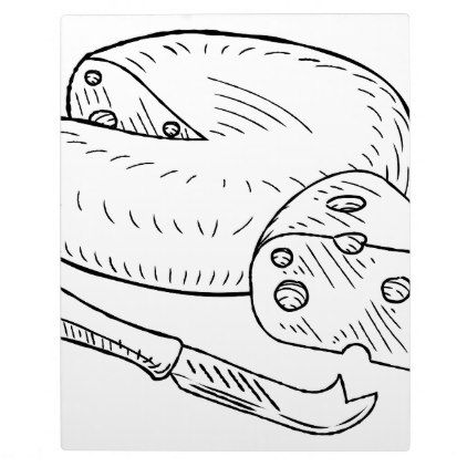 422x422 Cheese And Knife Vintage Retro Etching Style Plaque