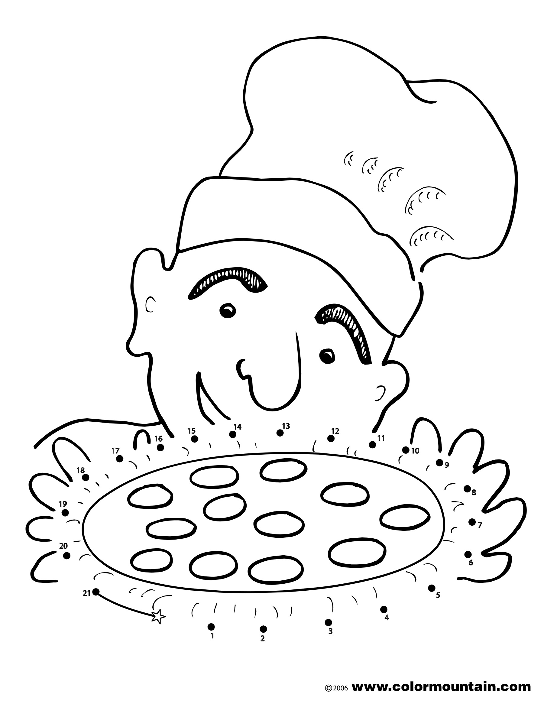 1800x2329 Pizza Dot To Dot Activity Coloring Page