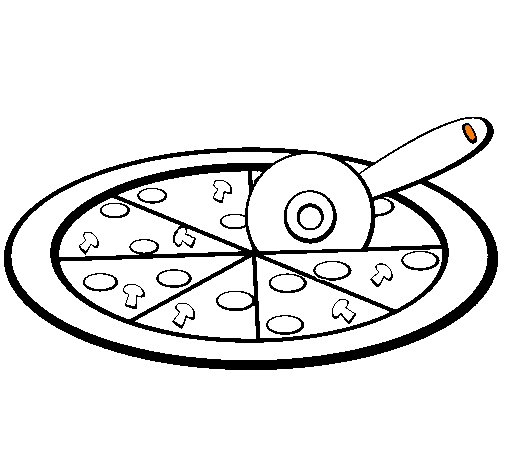 505x470 Cheese Pizza Coloring Page Clipart Panda