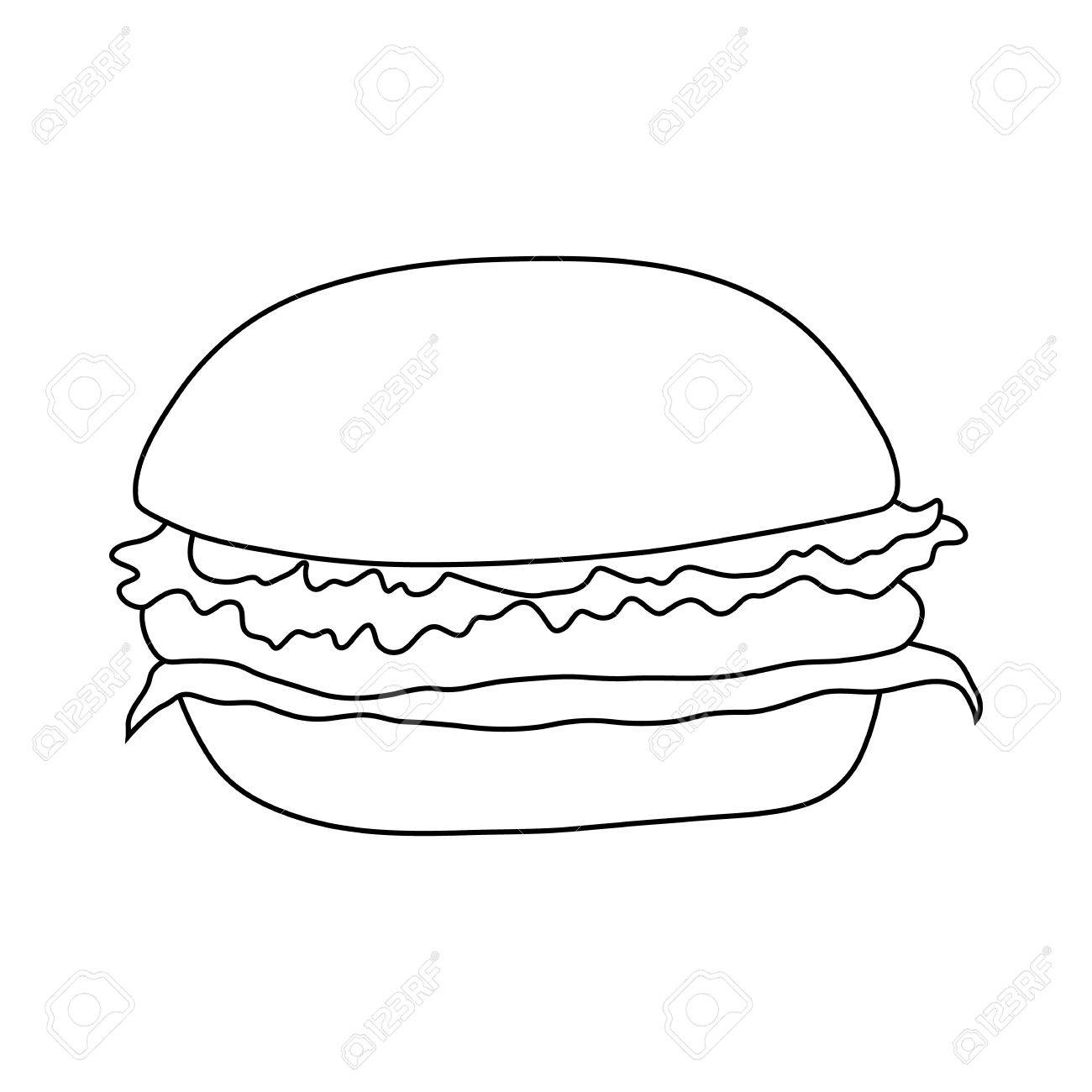1300x1300 Hamburger Icon In Outline Style On A White Background Royalty Free