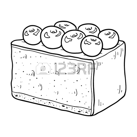 450x450 Coloring Book For Children, Vector Cheesecake With A Cherry