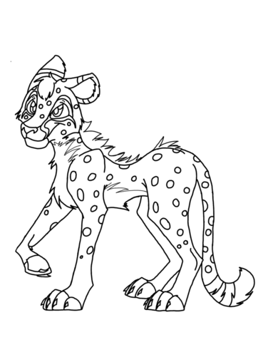 376x480 Cartoon Cheetah Coloring Page Free Printable Coloring Pages