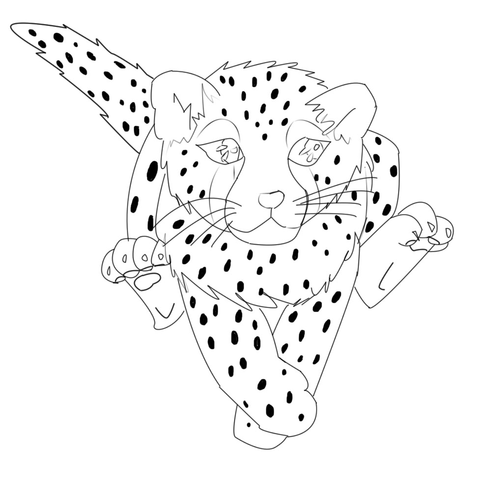 1024x978 Cheetah Cub Lines (Not Free Lineart) By Kibbasan