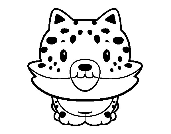 600x470 A Cheetah Cub Coloring Page