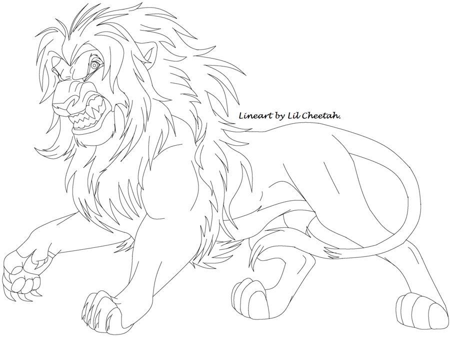 900x673 Angry Lion Free Lineart By Lil Cheetah