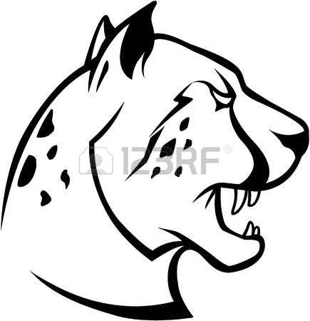 435x450 Drawn Cheetah Head