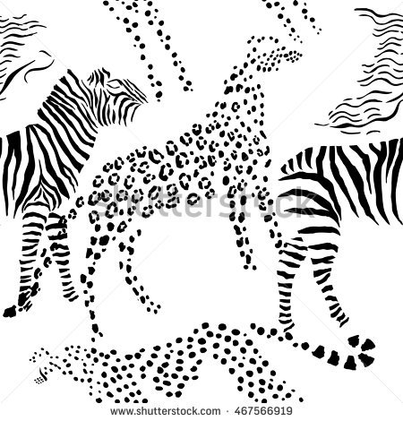 450x470 Drawn Cheetah Leopard