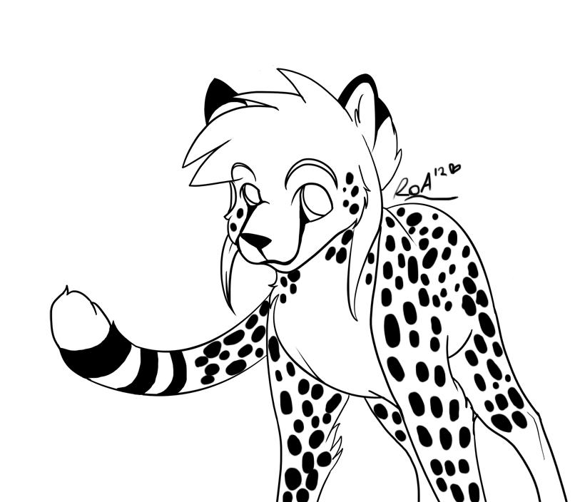 806x704 Cheetah Lineart By Riddinghood