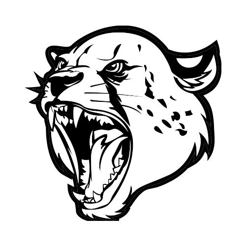 500x500 Cheetah Quarter Bw Clip Art