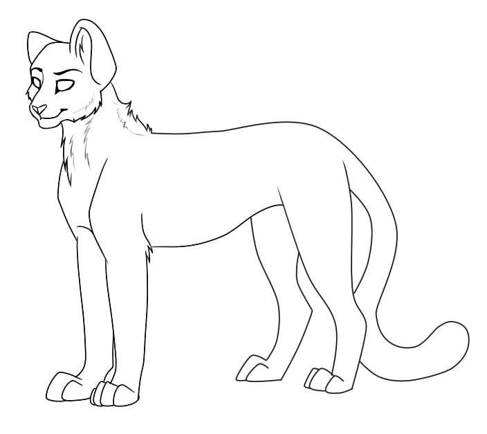 704x627 Free Lineart Cheetah By Wingsandfeathers