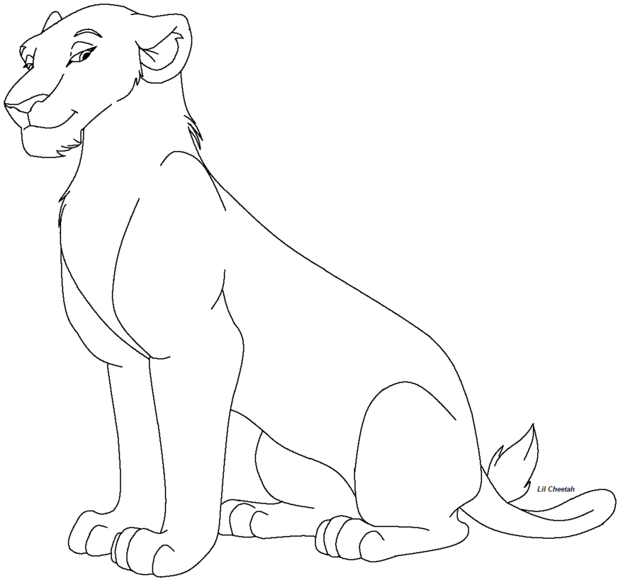 900x845 Lioness Lineart By Lil Cheetah