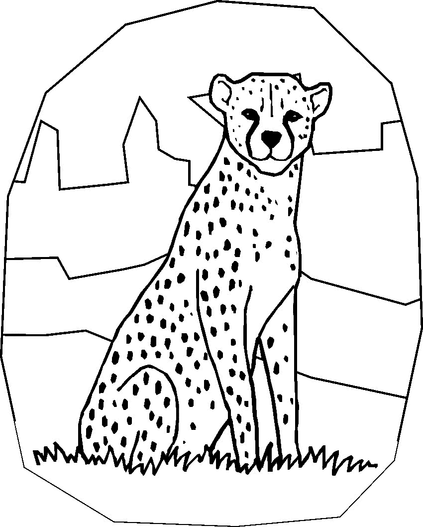 850x1058 Cheetah Coloring Page