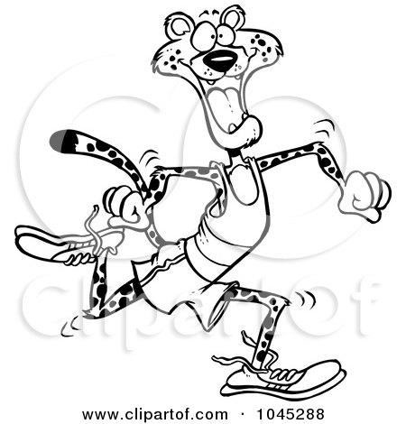 450x470 Royalty Free (Rf) Clip Art Illustration Of A Cartoon Runner