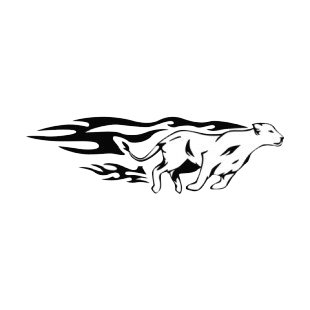 310x310 Fire Cheetah Running Fast, Vinyl Sticker, Stickers