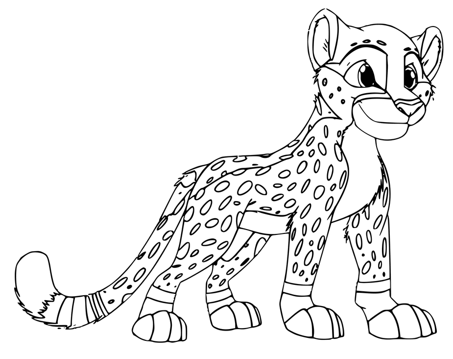 925x732 Cheetah Coloring Page