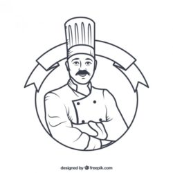 250x250 Chef Drawing, Pencil, Sketch, Colorful, Realistic Art Images